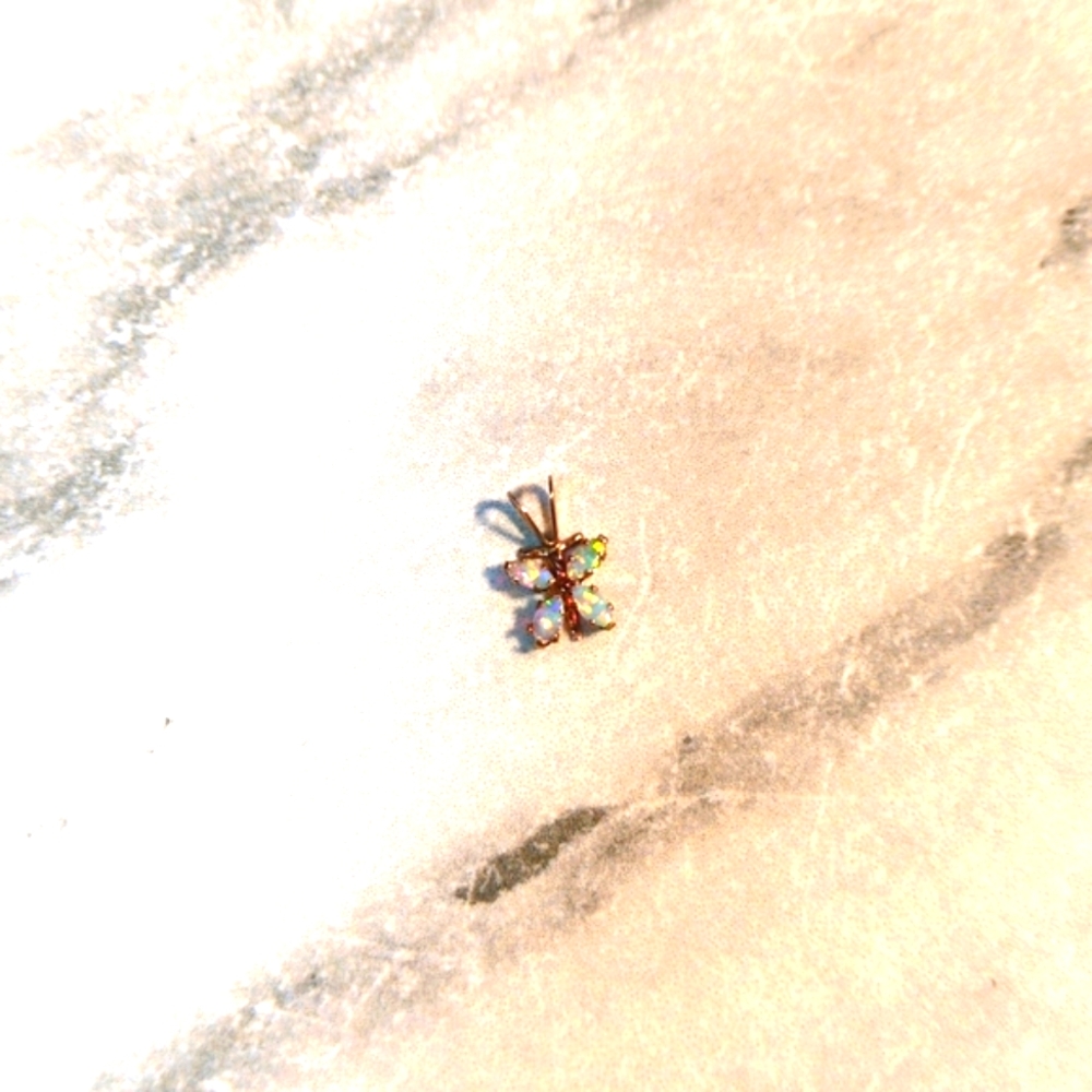 Super petite butterfly genuine opal wings pendant. No chain!